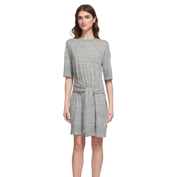 Whistles Milla Tie-Waist Dress in Gray - Picture 1 of 11